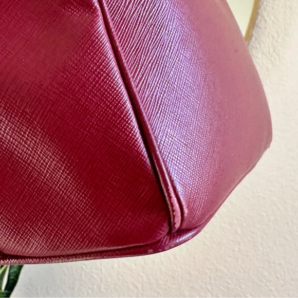 PRADA GALLERIA LUX SAFFIANO 2WAY TOP HANDLE SATCHEL BURGUNDY BAG ONE OF A KIND - Picture 15 of 16